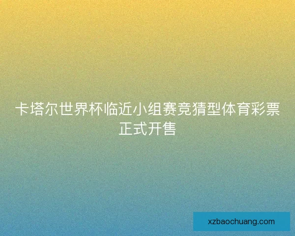 卡塔尔世界杯临近小组赛竞猜型体育彩票正式开售