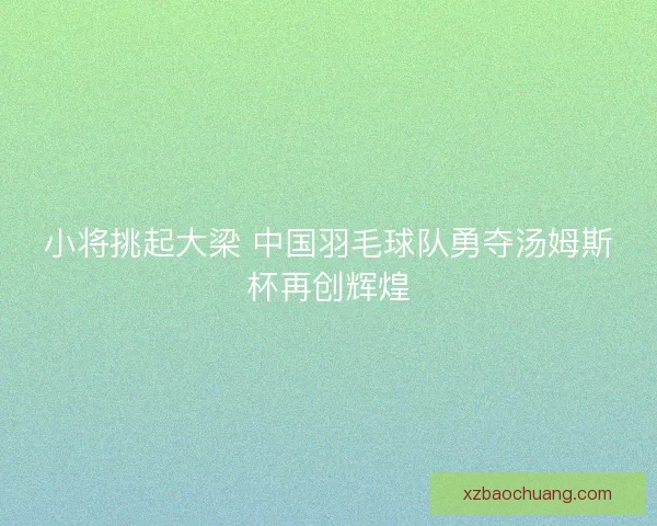 小将挑起大梁 中国羽毛球队勇夺汤姆斯杯再创辉煌